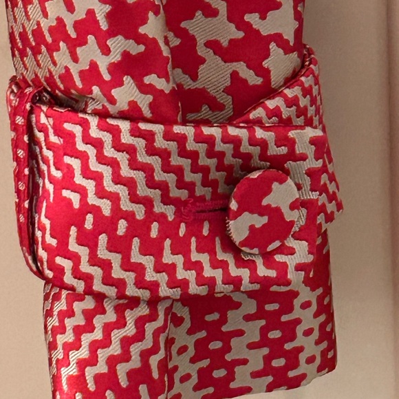 NWT WHBM Red Houndstooth Jacket Tie Belt - Picture 9 of 13